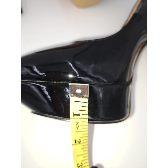 JedKarar Black Patent Stilletto Pointy Snip Toe Platform Pumps 7 - Picture 8 of 12